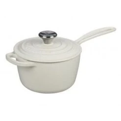 Le Creuset 5-Piece Signature Cookware Set With Stainless Steel Knobs | White -Kitchen Supplies ls2518 1616ss enameled cast iron sauce pan 1.75 quart 1