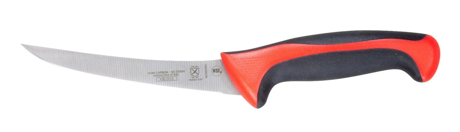 Mercer Cutlery Millennia 6" Boning Knife Curved - Red 1 Mercer Cutlery Millennia 6" Boning Knife Curved - Red