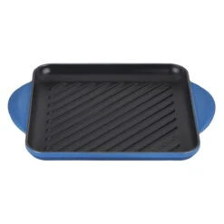 Le Creuset 9.5" Square Signature Enameled Cast Iron Grill Pan | Marseille Blue