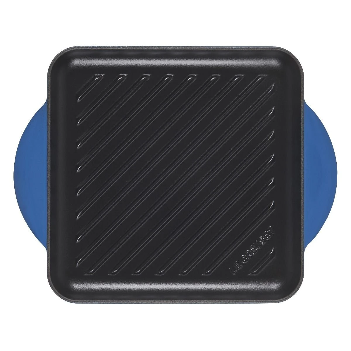 Le Creuset 9.5" Square Signature Enameled Cast Iron Grill Pan | Marseille Blue 3 Le Creuset 9.5" Square Signature Enameled Cast Iron Grill Pan | Marseille Blue - Image 3