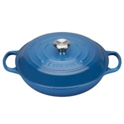 Le Creuset 2.25 Qt. Signature Enameled Cast Iron Braiser With Stainless Steel Knob | Marseille Blue