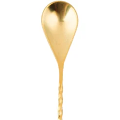 Mercer Barfly 15.75" Classic Bar Spoon | Gold Plated -Kitchen Supplies mercer barfly gold plated teardrop bar spoon spoon end 1