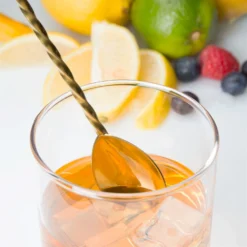 Mercer Barfly 15.75" Classic Bar Spoon | Gold Plated -Kitchen Supplies mercer barfly gold plated teardrop bar spoon stirring 1