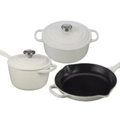 Le Creuset 5-Piece Signature Cookware Set With Stainless Steel Knobs | White