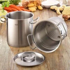 Fissler Original-Profi Collection Stainless Steel Multipot With Steamer Insert + Lid | 6.3 Qt. -Kitchen Supplies multipot2 1