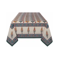 Danica Heirloom 60" X 90" Block Print Tablecloth | Marigold