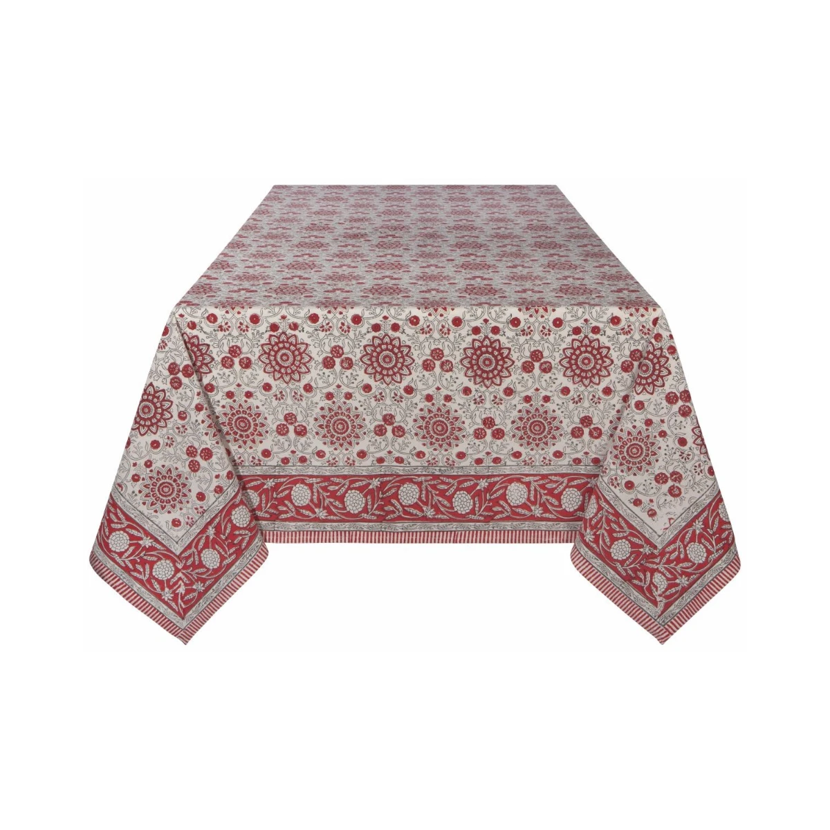 Danica Heirloom 60" X 90" Block Print Tablecloth | Passionflower 1 Danica Heirloom 60" X 90" Block Print Tablecloth | Passionflower