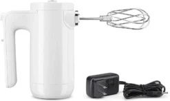 KitchenAid 7-Speed Cordless Hand Mixer | White -Kitchen Supplies rechargeable cordless hand mixer white