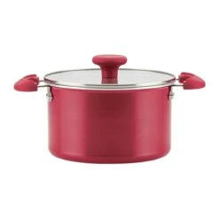 Rachael Ray 8-Piece Enameled Stacking Cookware Set | Red Shimmer -Kitchen Supplies redshim5