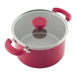 Rachael Ray 8-Piece Enameled Stacking Cookware Set | Red Shimmer -Kitchen Supplies redshim9