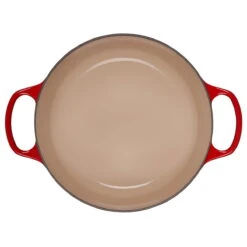 Le Creuset 5.5 Qt. Round Signature Cast Iron Dutch Oven With Stainless Steel Knob | Cerise/Cherry Red -Kitchen Supplies rs10299 ls2501 2667 inside