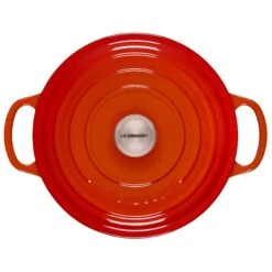 Le Creuset 3.5 Qt. Round Signature Dutch Oven With Stainless Steel Knob | Flame Orange -Kitchen Supplies rs11161 ls2501 222ss 3