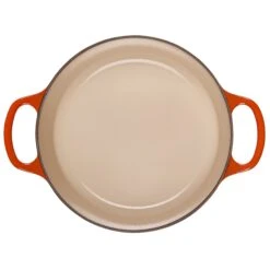 Le Creuset 3.5 Qt. Round Signature Dutch Oven With Stainless Steel Knob | Flame Orange -Kitchen Supplies rs11162 ls2501 222ss inside