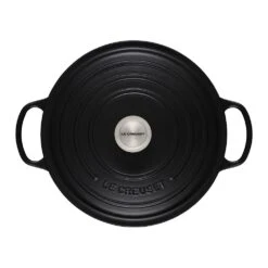 Le Creuset 7.25 Qt. Round Signature Dutch Oven With Stainless Steel Knob | Licorice -Kitchen Supplies rs11823 ls2501 2820ss 3 1 1