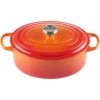Le Creuset 5 Qt. Oval Signature Dutch Oven With Stainless Steel Knob | Flame Orange