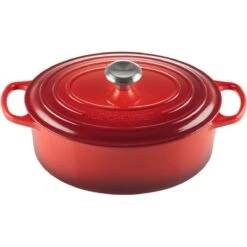 Le Creuset 5 Qt. Oval Signature Dutch Oven With Stainless Steel Knob | Cerise/Cherry Red