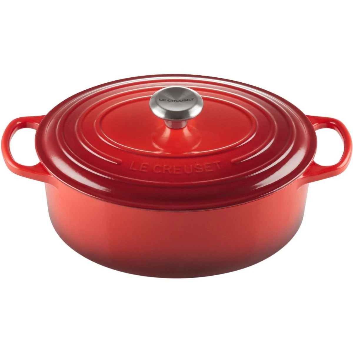 Le Creuset 5 Qt. Oval Signature Dutch Oven With Stainless Steel Knob | Cerise/Cherry Red 1 Le Creuset 5 Qt. Oval Signature Dutch Oven With Stainless Steel Knob | Cerise/Cherry Red