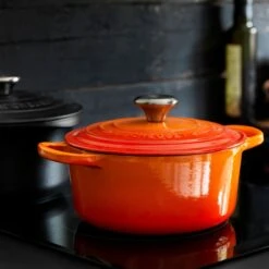 Le Creuset 3.5 Qt. Round Signature Dutch Oven With Stainless Steel Knob | Flame Orange -Kitchen Supplies rs12081 lc 20180130 dk ls 00145 1