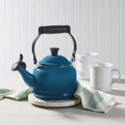Le Creuset 1.25 Qt. Demi Kettle Tea Pot | Deep Teal -Kitchen Supplies rs13594 demikettle deepteal