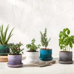 Le Creuset 5.5" Herb Planter | Deep Teal -Kitchen Supplies rs15992 herbpots scr 3