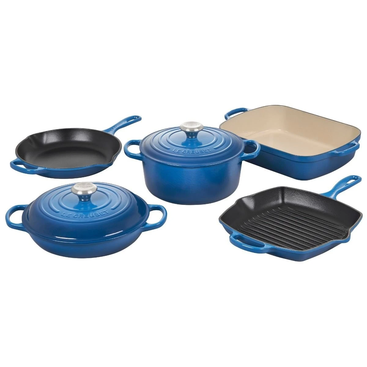 Le Creuset 7-Piece Signature Cookware Set | Marseille Blue 1 Le Creuset 7-Piece Signature Cookware Set | Marseille Blue