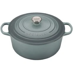 Le Creuset 9 Qt. Round Signature Dutch Oven With Stainless Steel Knob | Sea Salt