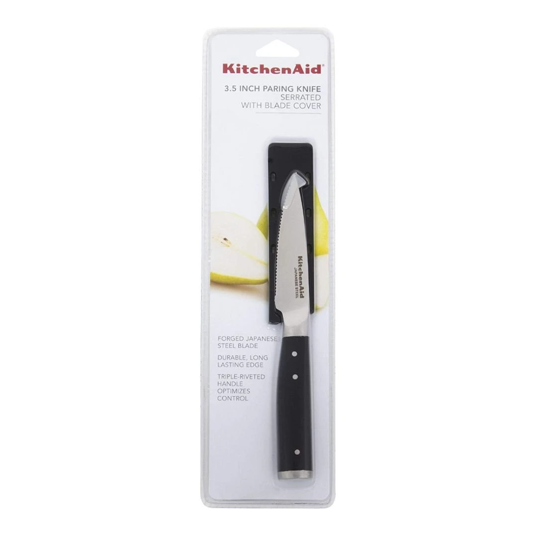 KitchenAid Gourmet Forged 3.5" Paring Knife With Sheath | Serrated 4 KitchenAid Gourmet Forged 3.5" Paring Knife With Sheath | Serrated - Image 4