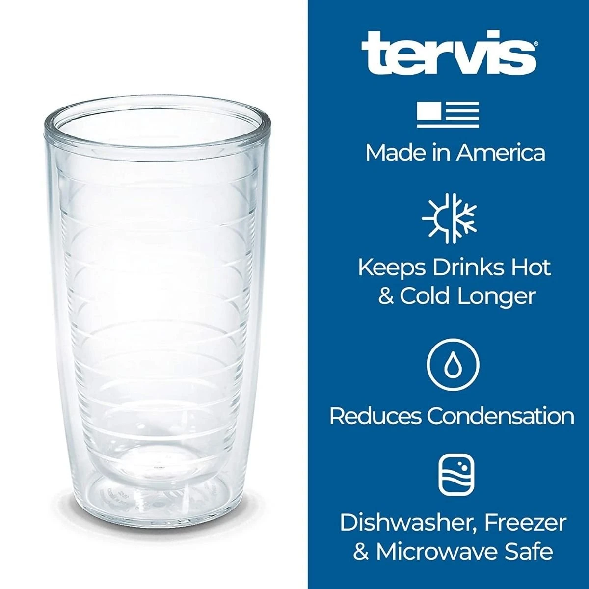 Tervis® 16oz Double-Walled Insulated Tumbler With Lid | Fiesta® Stripes - Lapis 3 Tervis® 16oz Double-Walled Insulated Tumbler With Lid | Fiesta® Stripes - Lapis - Image 3