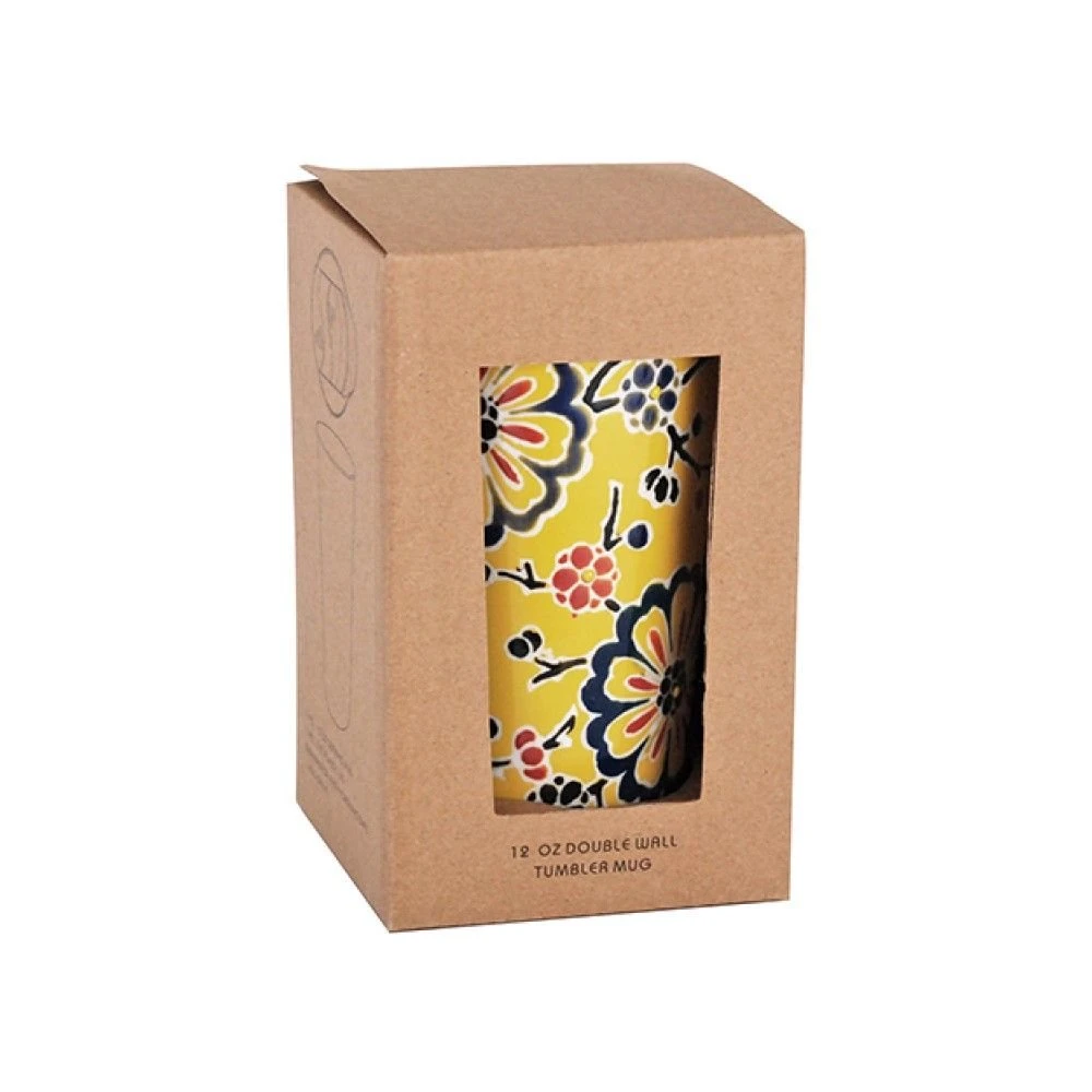 Fuji Merchandise 12oz Double-Walled Ceramic Tumbler | Yellow Flower 2 Fuji Merchandise 12oz Double-Walled Ceramic Tumbler | Yellow Flower - Image 2