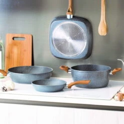 Tognana 11" Square Grill Pan | Stone & Wood Style -Kitchen Supplies square6