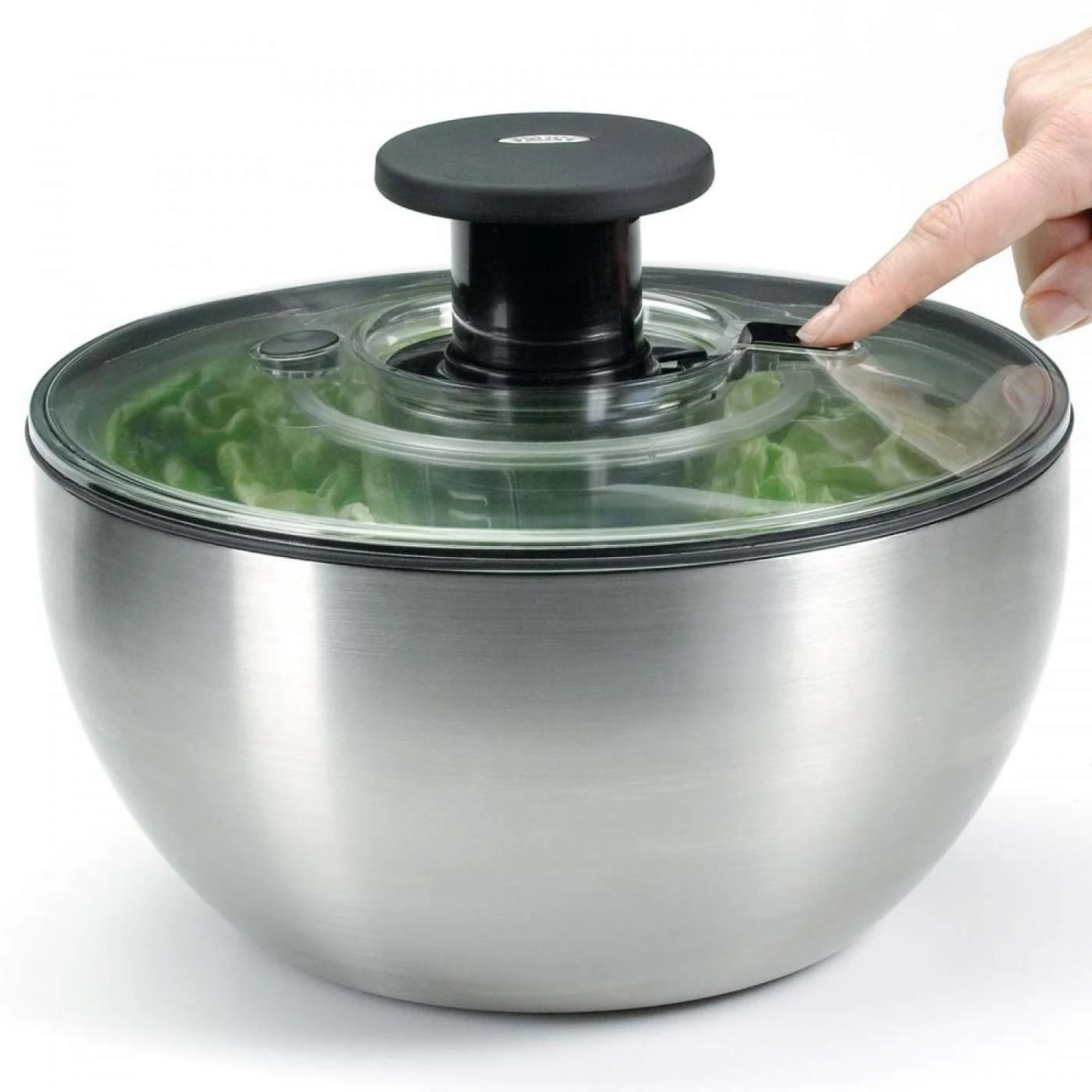 OXO Steel Salad Spinner 1 OXO Steel Salad Spinner