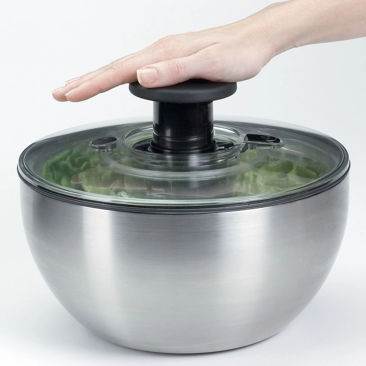 OXO Steel Salad Spinner 2 OXO Steel Salad Spinner - Image 2