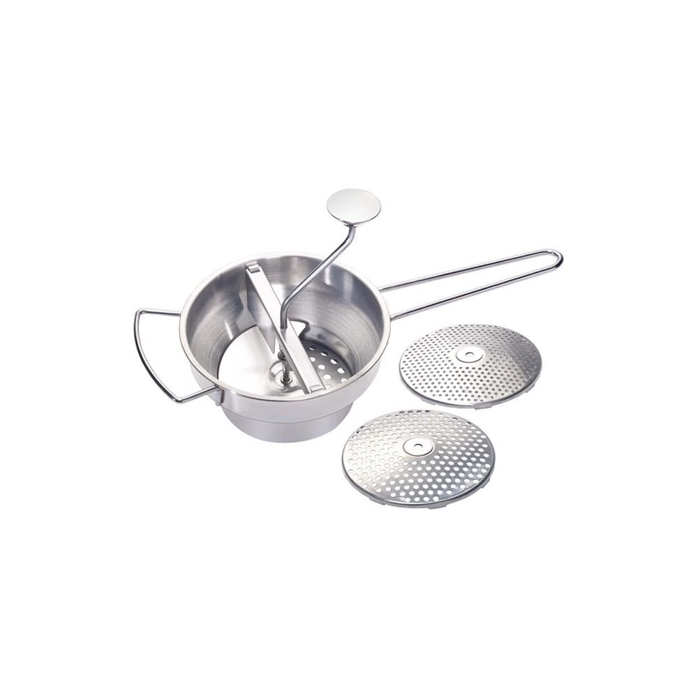 Winco Stainless Steel 8" Food Mill With 3 Graters 1 Winco Stainless Steel 8" Food Mill With 3 Graters