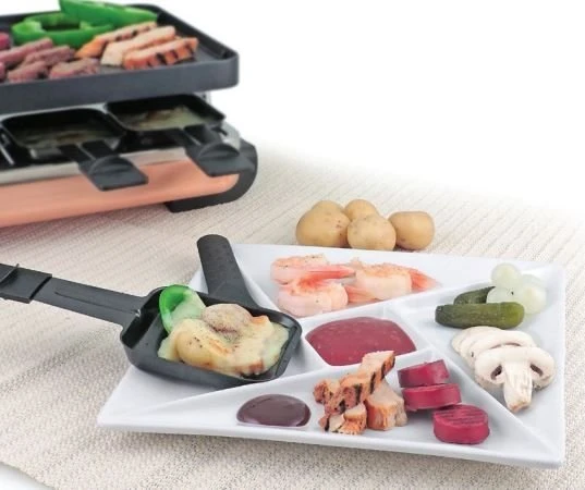 Swissmar Raclette/Fondue Plates (Set Of 4) | White - Square - Image 2