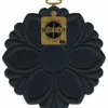 Talisman Designs Silicone Pot Holder, Trivet/Hot Pad, Multi-Tool - Black Flower