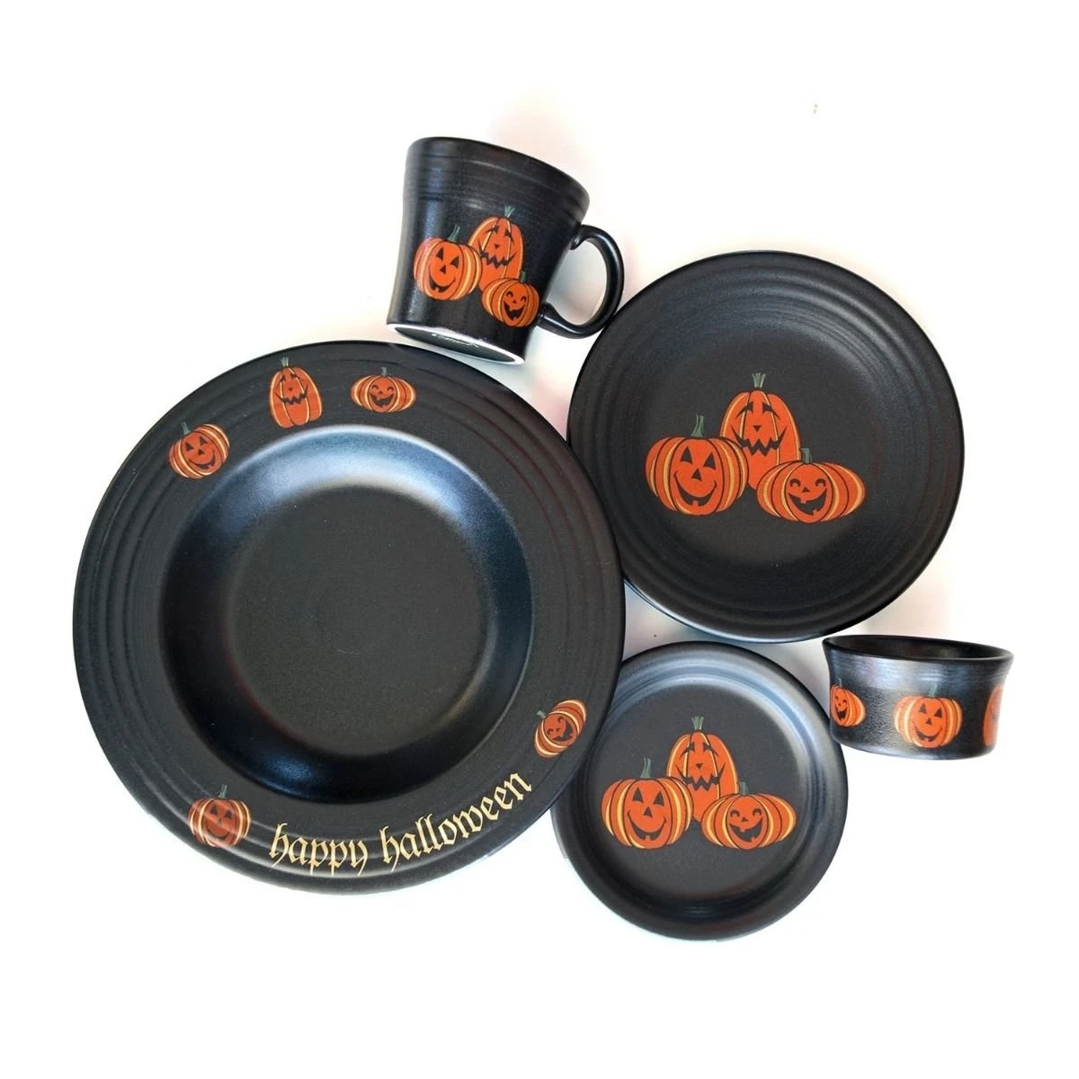 Fiesta® 15oz Tapered Mug | Trio Of Happy Pumpkins 2 Fiesta® 15oz Tapered Mug | Trio Of Happy Pumpkins - Image 2