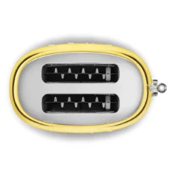 SMEG 2-Slice Toaster | Gold -Kitchen Supplies tsf01gous smeg 2 slice toaster gold top view