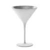 Stolzle 8oz Olympia Crystal Martini Glasses - Set Of 2 | White & Silver