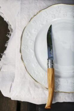 Opinel Olive Wood Handle Set Of 4 Steak Knives -Kitchen Supplies wood handle set of 4 steak knives olive